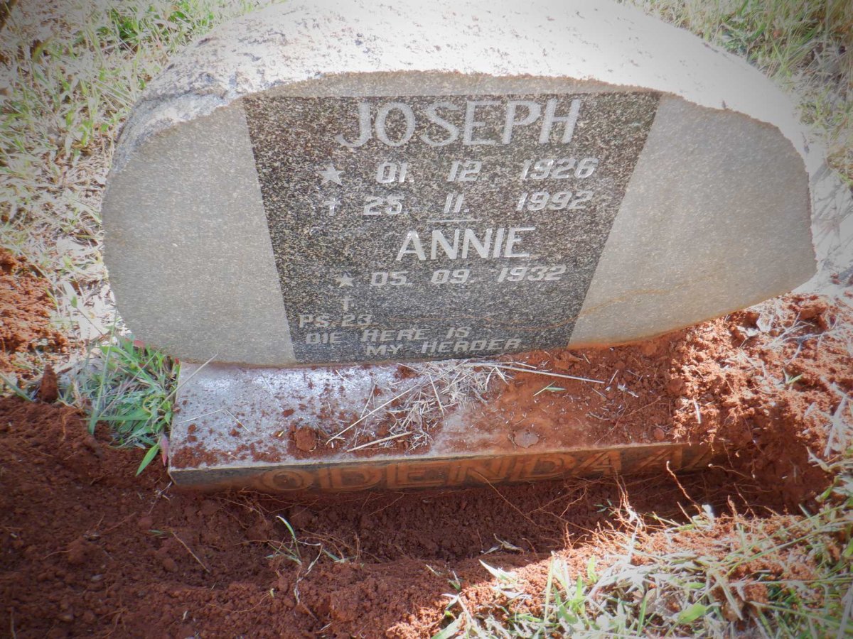 ODENDAAL Joseph 1926-1992 &amp; Annie 1932-
