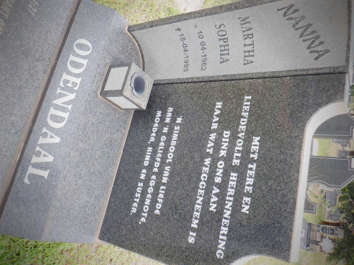 ODENDAAL Martha Sophia 1962-1995
