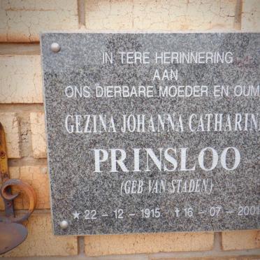 PRINSLOO Gezina Johanna Catharina nee VAN STADEN 1915-2001