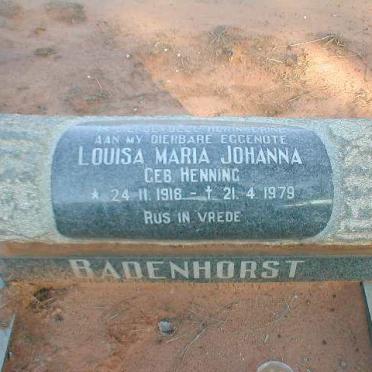 BADENHORST Louisa Maria Johanna nee HENNING 1918-1979