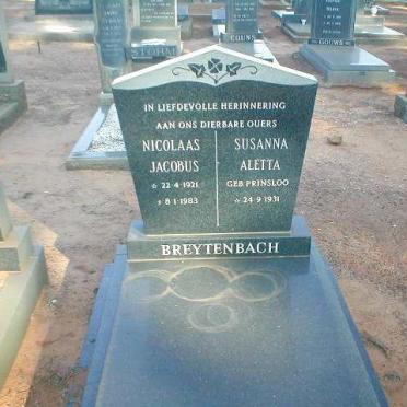 BREYTENBACH Nicolaas Jacobus 1921-1983 &amp; Susanna Aletta PRINSLOO 1931-