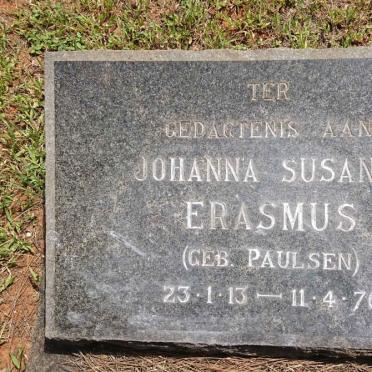 ERASMUS Johanna Susanna nee PAULSEN 1913-1976