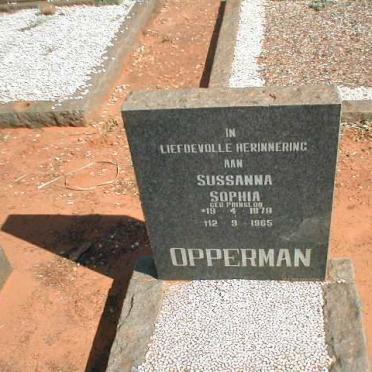 OPPERMAN Sussanna Sophia geb. PRINSLOO 1879-1965