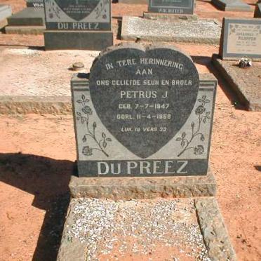 PREEZ Petrus J., du 1947-1958