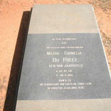 PREEZ Maria Cornelia, du, nee Van JAARSVELD 1911-1995