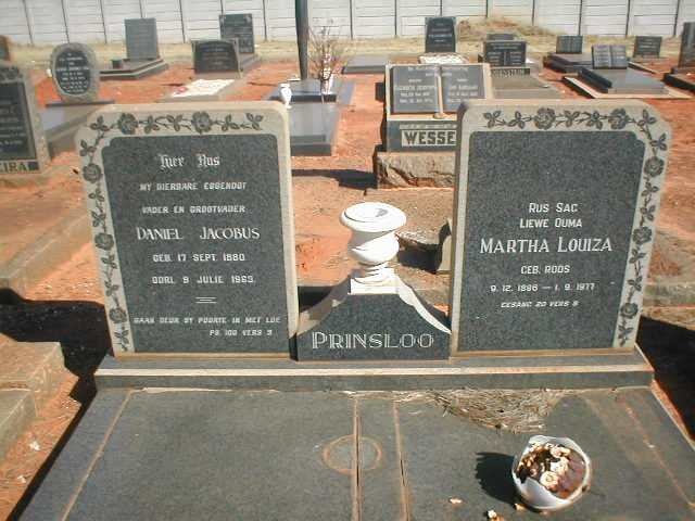 PRINSLOO Daniel Jacobus 1880-1963 &amp; Martha Louiza ROOS 1886-1977