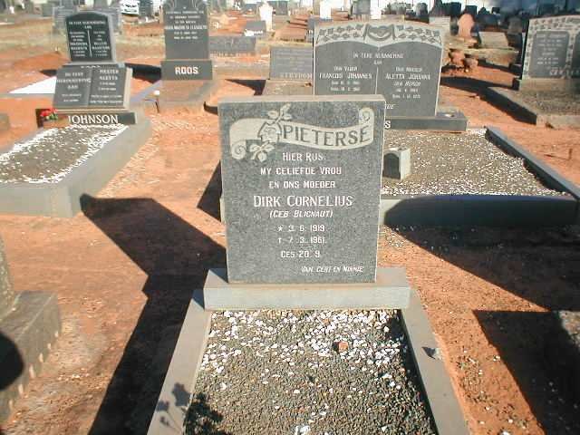PIETERSE Dirk Cornelius geb. BLIGNAUT 1919-1961