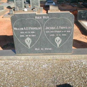 PRINSLOO Willem A.D. 1891-1967 &amp; Jacoba J. 1891-1989