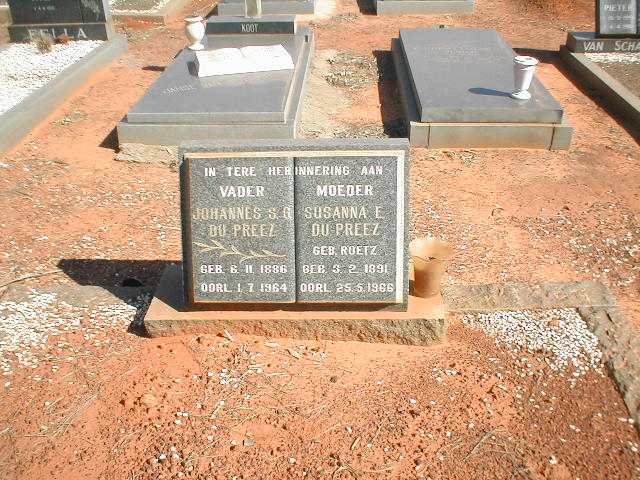 PREEZ Johannes S.G., du 1886-1964 &amp; Susanna E. ROETZ 1891-1966