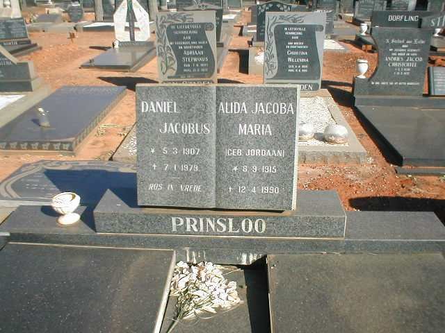 PRINSLOO Daniel Jacobus 1907-1979 &amp; Alida Jacoba Maria JORDAAN 1915-1990