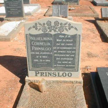 PRINSLOO Wilhelmina Cornelia nee VAN JAARSVELD 1904-1960