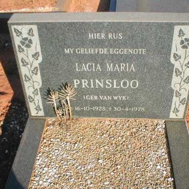 PRINSLOO Lacia Maria nee VAN WYK 1928-1978