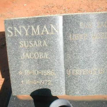SNYMAN Susara Jacoba 1886-1972