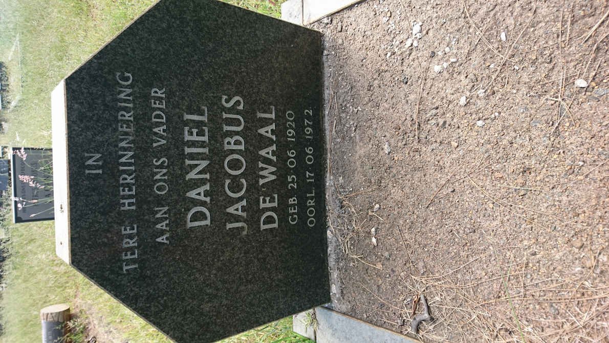 WAAL Daniel Jacobus, de 1920-1972