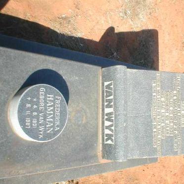 WYK Stephanus Johannes, van 1873-1938 :: HAMMAN Fredricka nee VAN WYK 1901-1987