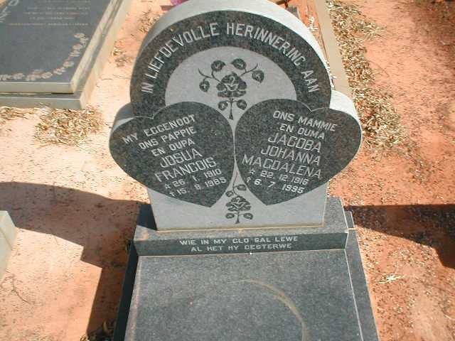 ? Joshua Francois 1910-1985 &amp; Jacoba Johanna Magdalena 1916-1995