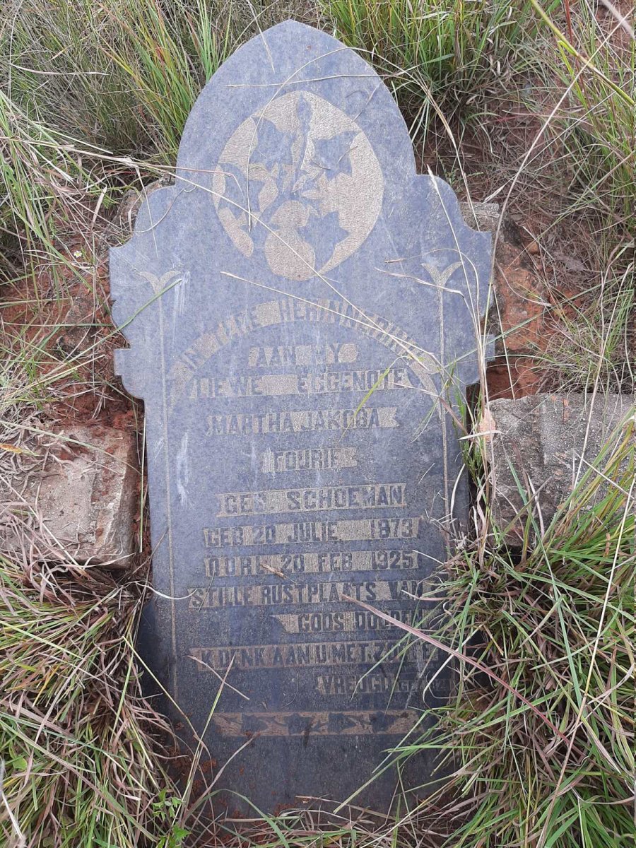 FOURIE Martha Jakoba nee SCHOEMAN 1873-1925