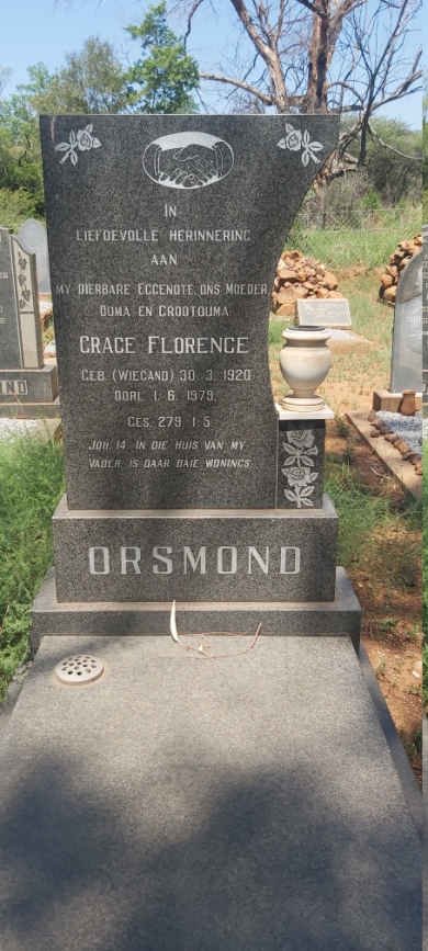 ORSMOND Grace Florence nee WIEGAND 1920-1979