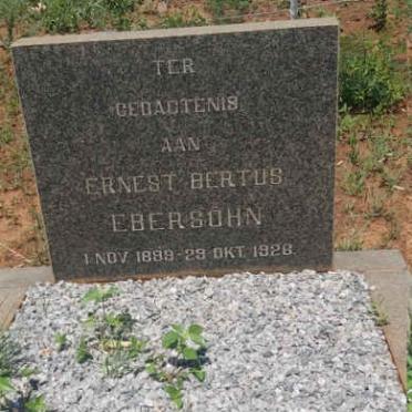 EBERSOHN Ernest Bertus 1899-1926