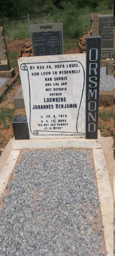 ORSMOND Louwrens Johannes Benjamin 1919-2005