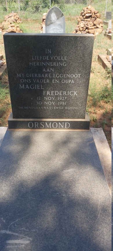 ORSMOND Magiel Frederick 1927-1981