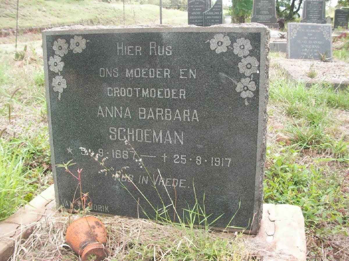 SCHOEMAN Anna Barbara 1887-1917