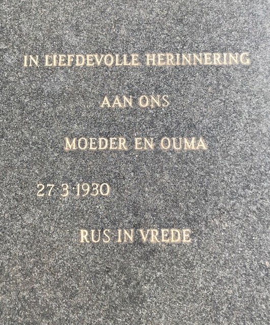 HATTINGH Una 1930-