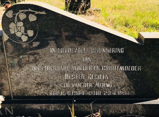 SCHOEMAN Johannes Lodewyk 1903-1968 &amp; Hester Cecilia VAN DER MERWE 1904-1994