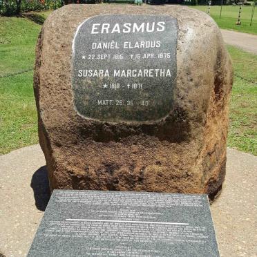 ERASMUS Daniel Elardus 1815-1875 &amp; Susara Margaretha JACOBS 1818-1871