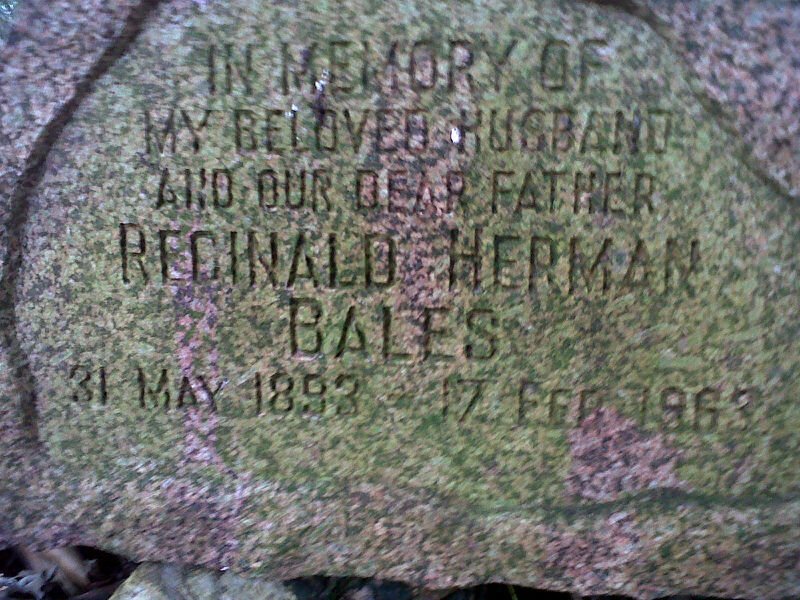 BALES Reginald Herman 1893-1963