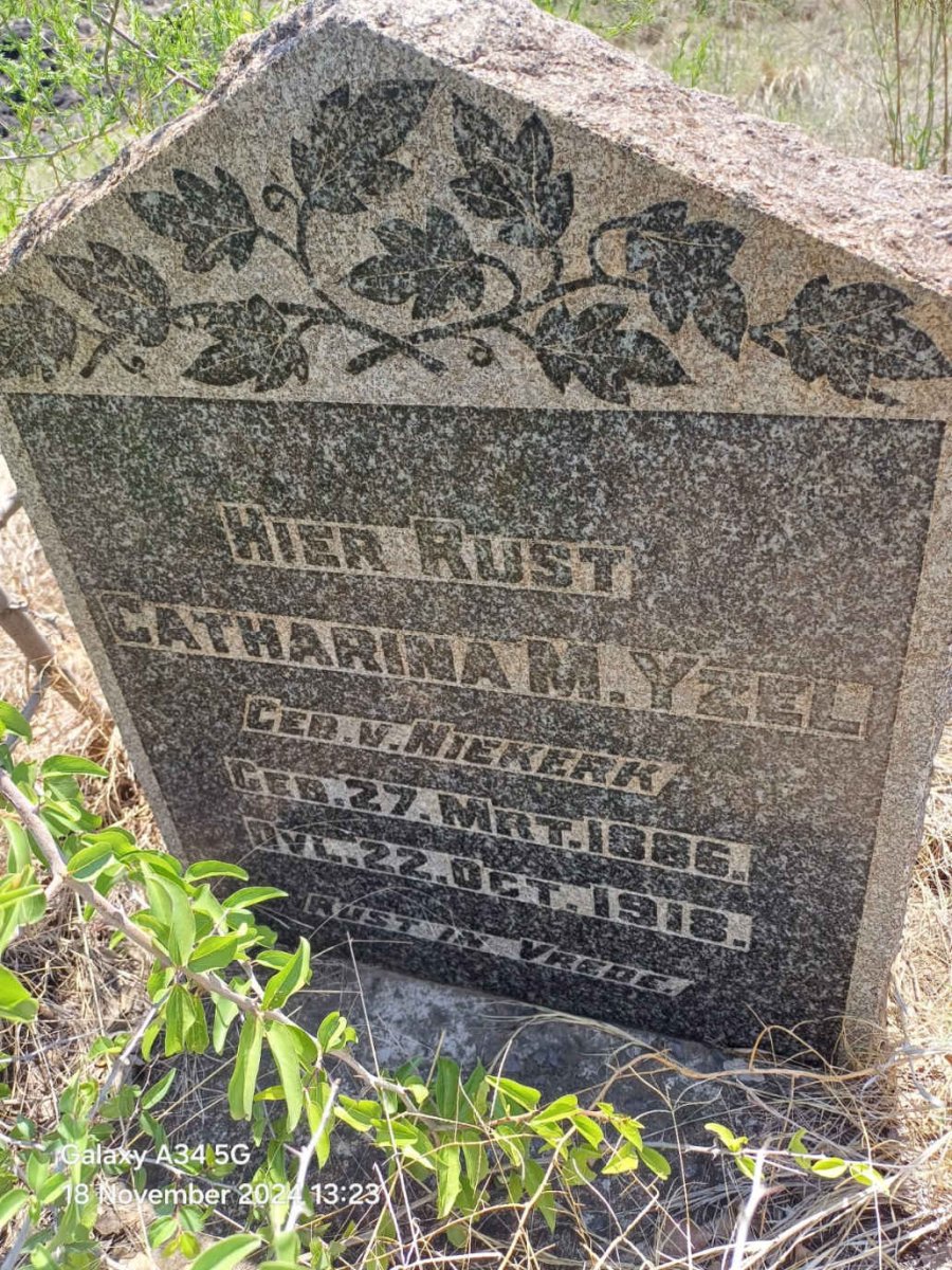 YZEL Catharina M. nee V.NIEKERK 1886-1918