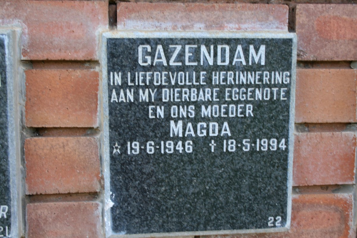 GAZENDAM Magda 1946-1994