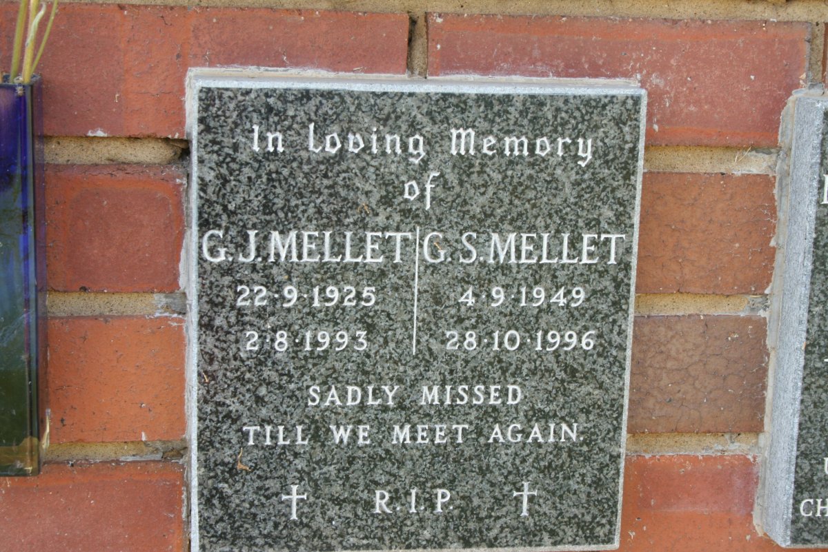 MELLET G.J. 1925-1993 &amp; G.S. 1949-1996