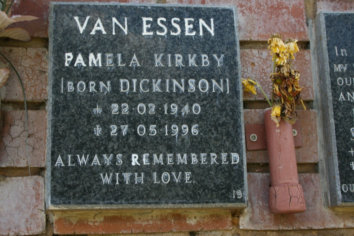 ESSEN Pamela Kirkby, van nee DICKINSON 1940-1996