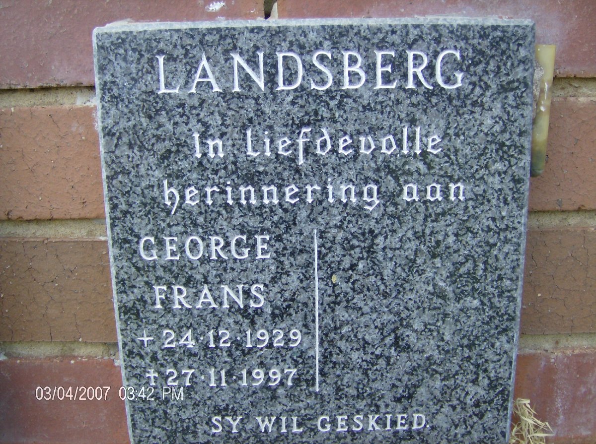 LANDSBERG George Frans 1929-1997