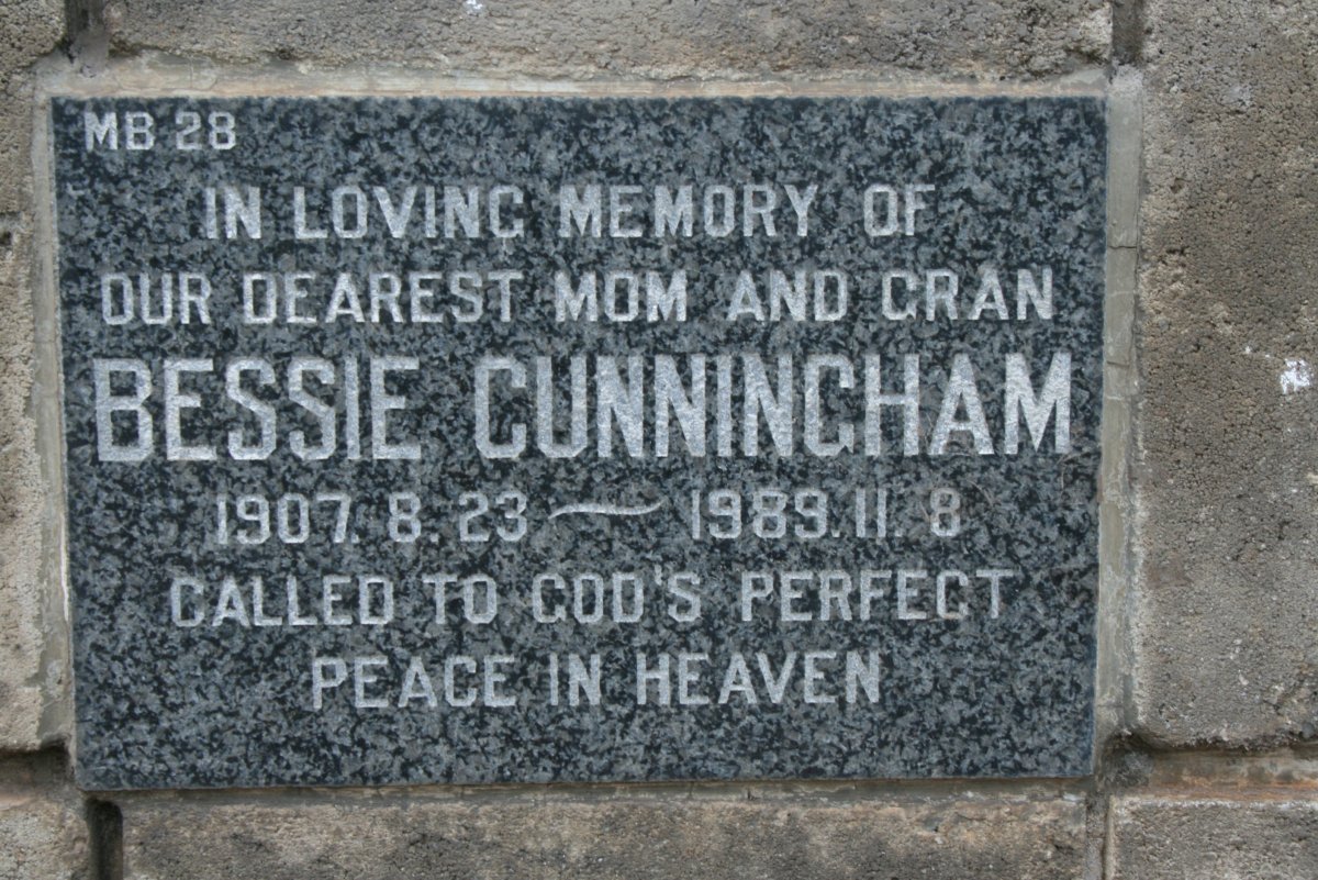 CUNNINGHAM Bessie 1907-1989