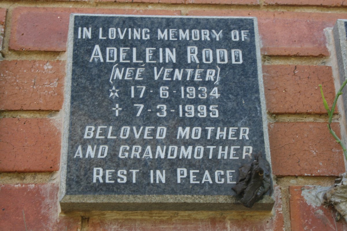 RODD Adelein nee VENTER 1934-1995