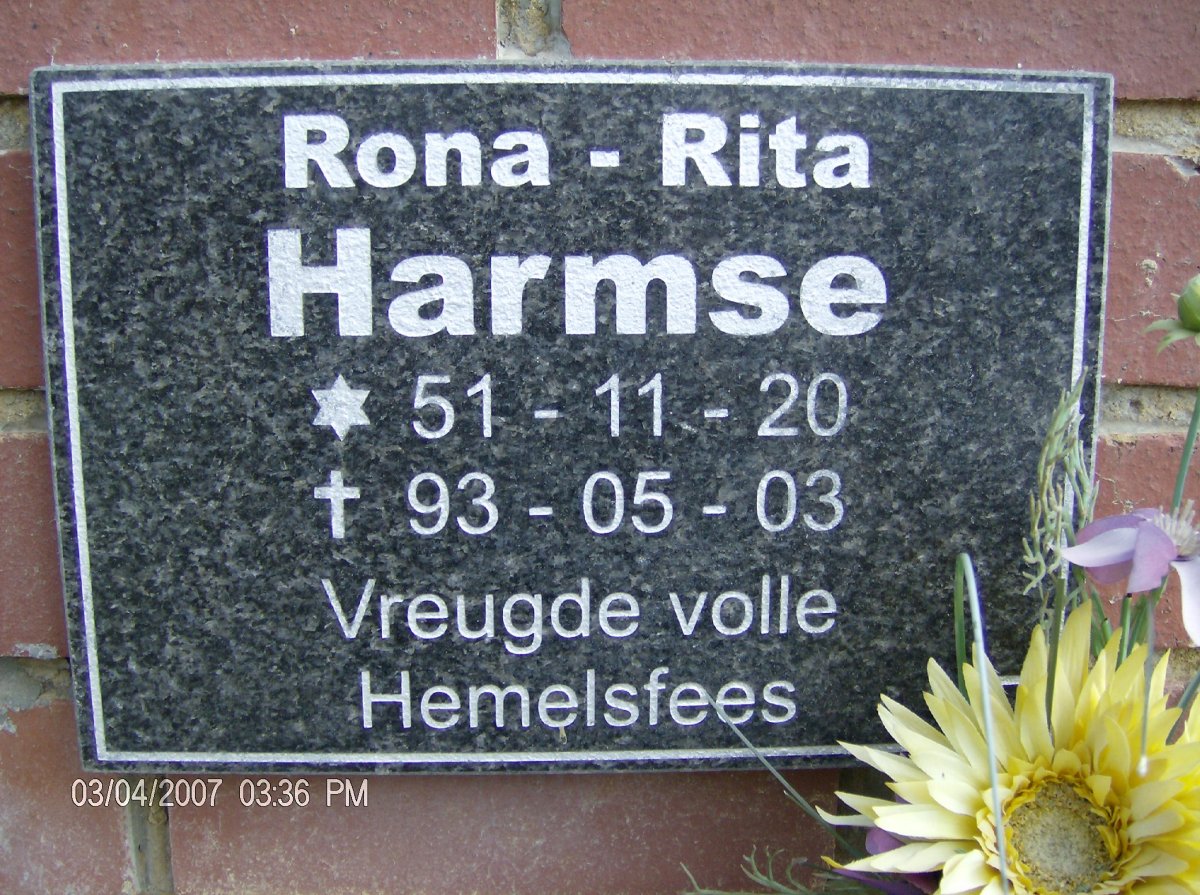 HARMSE Rona-Rita 1951-1993