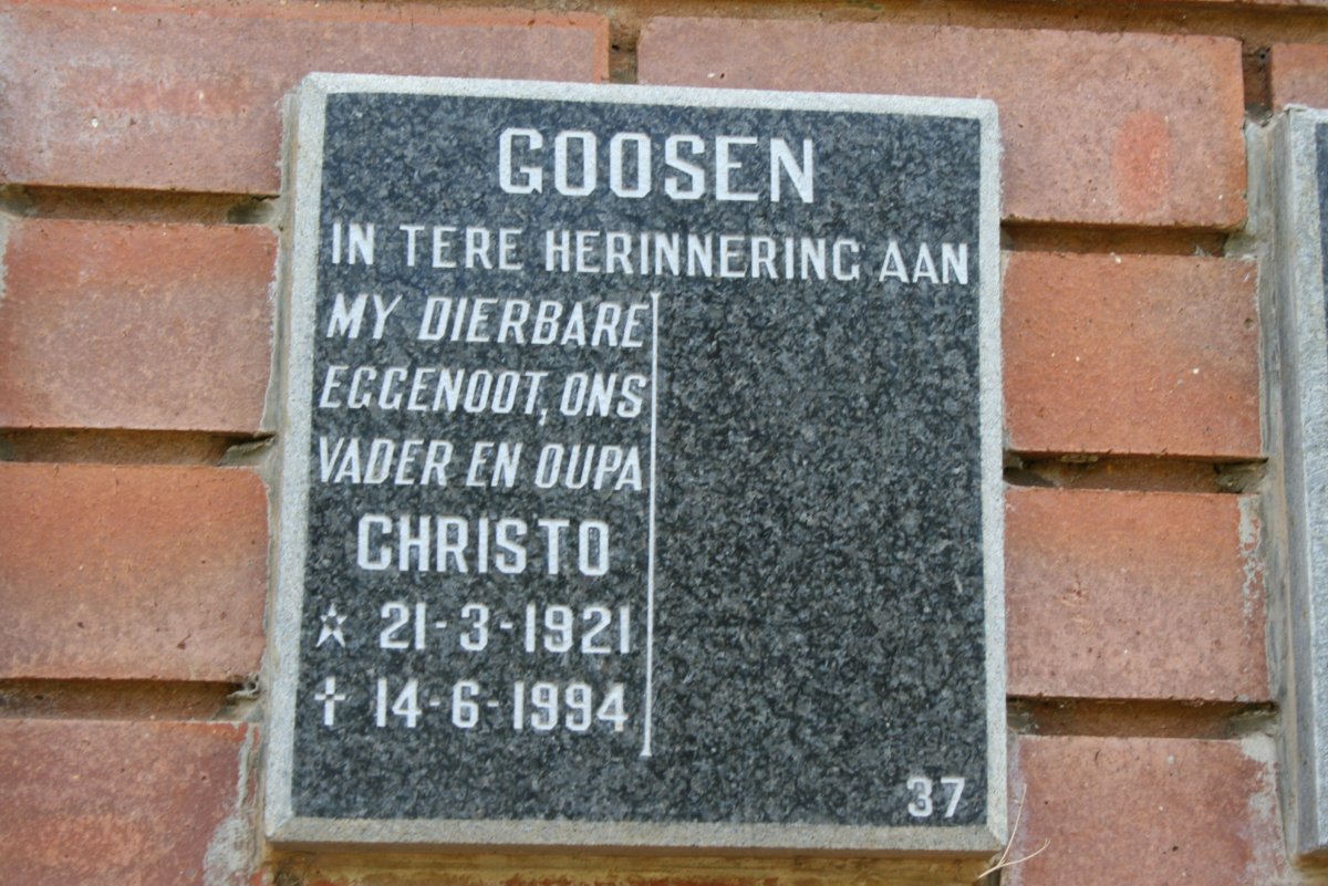 GOOSEN Christo 1921-1994