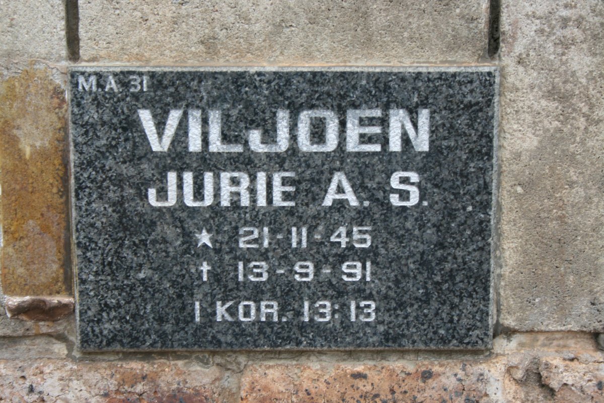 VILJOEN Jurie A.S. 1945-1991