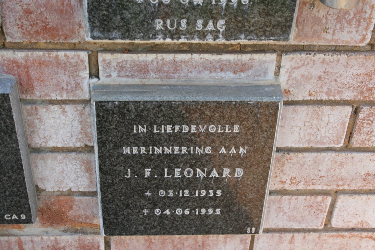 LEONARD J.F. 1935-1995
