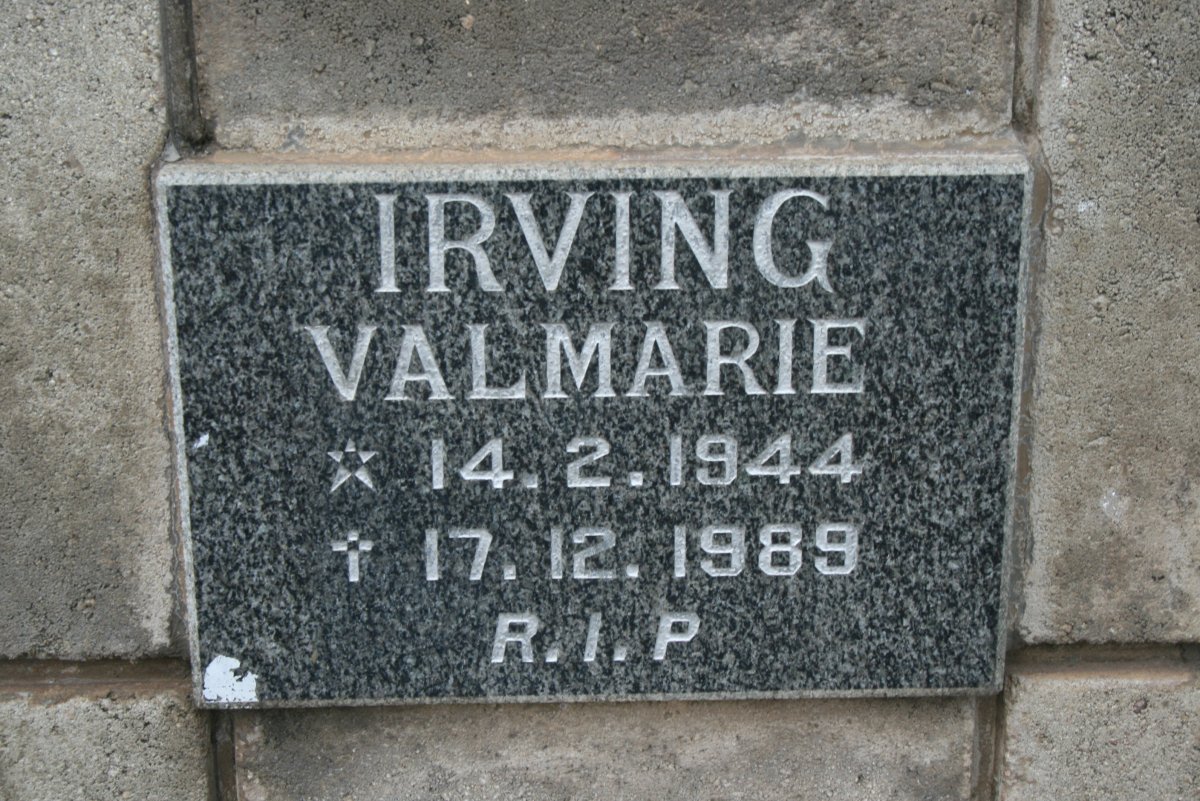 IRVING Valmarie 1944-1989