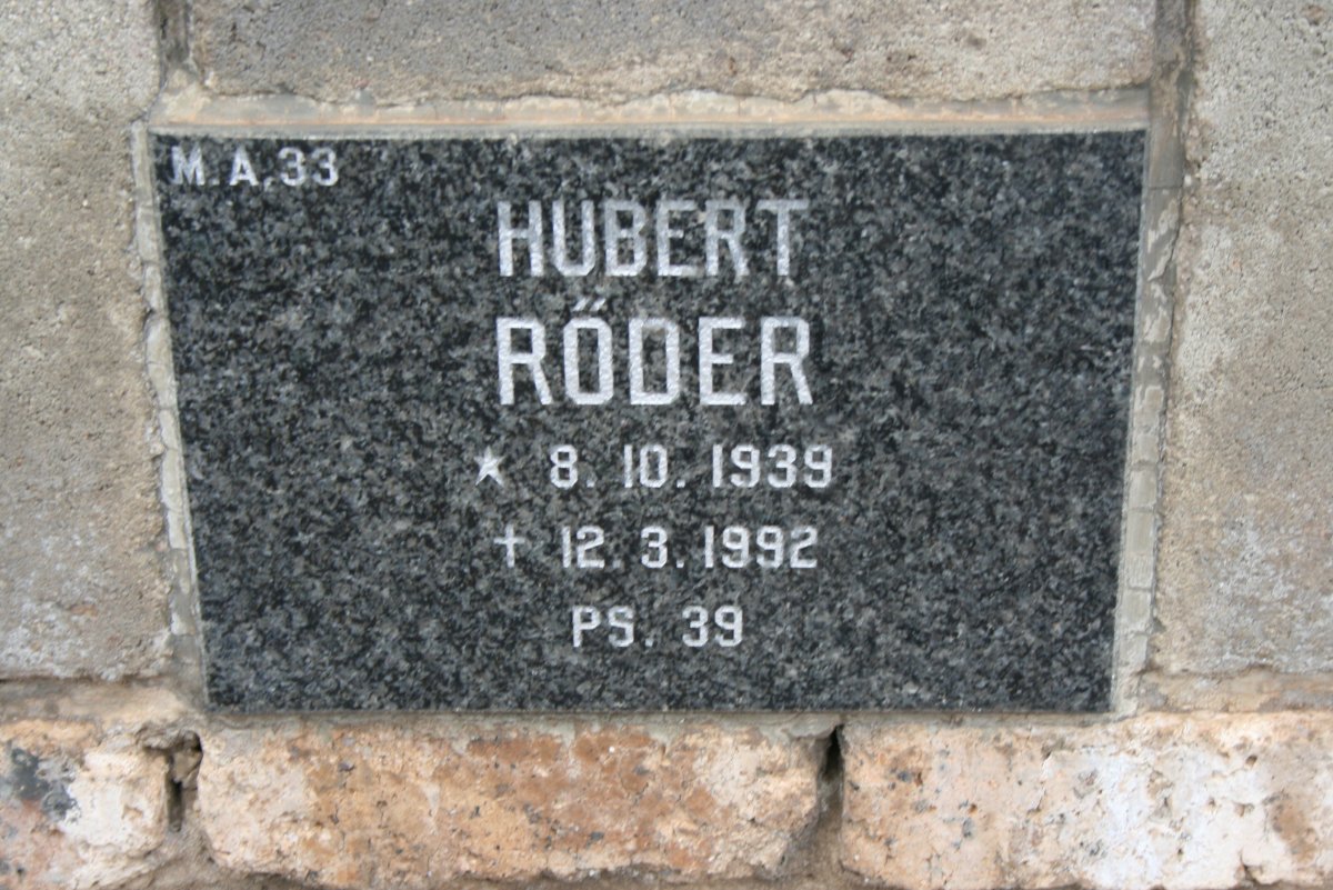 RODER Hubert 1939-1992