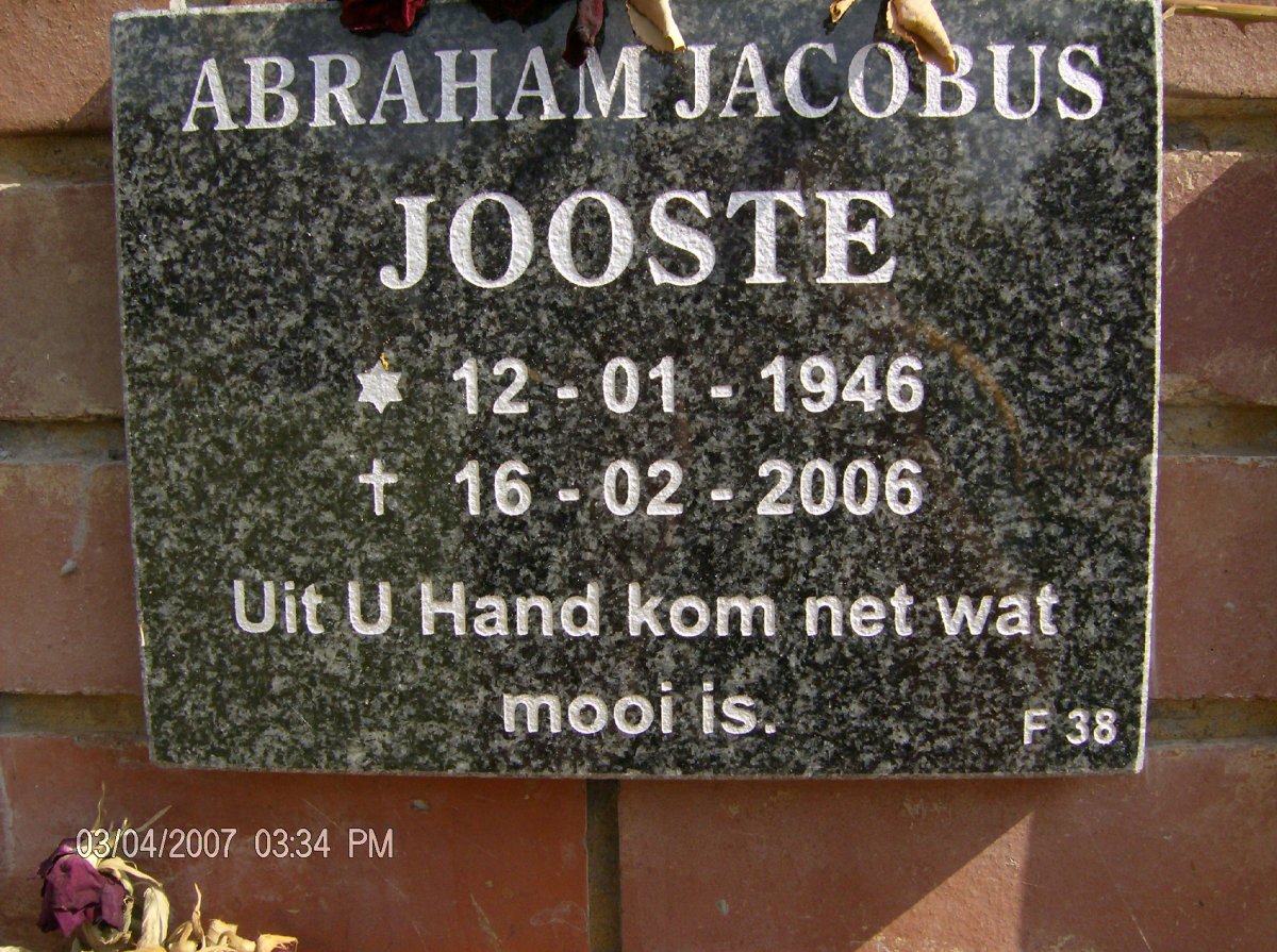 JOOSTE Abraham Jacobus 1946-2006