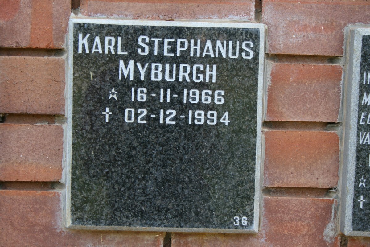 MYBURGH Karl Stephanus 1966-1994