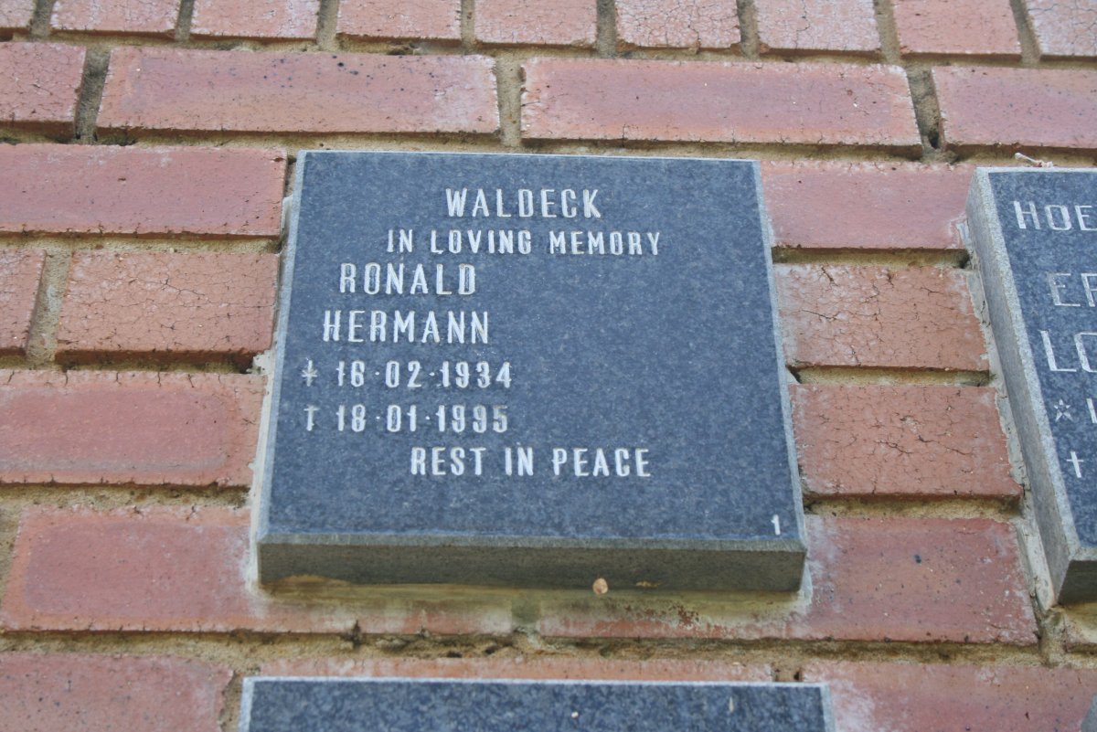 WALDECK Ronald Hermann 1934-1995