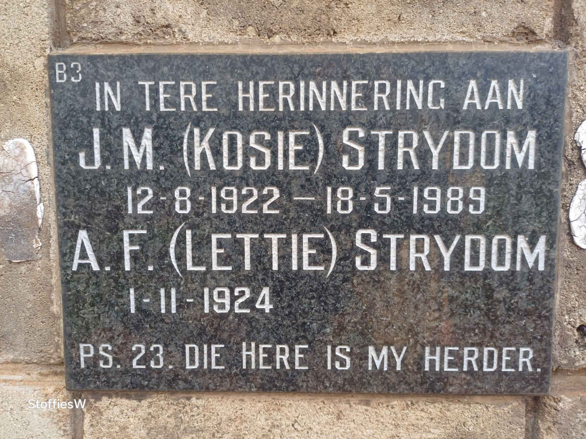 STRYDOM J.M. 1922-1989 & A.F. 1924- 