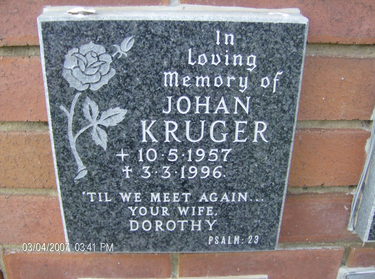 KRUGER Johan 1957-1996