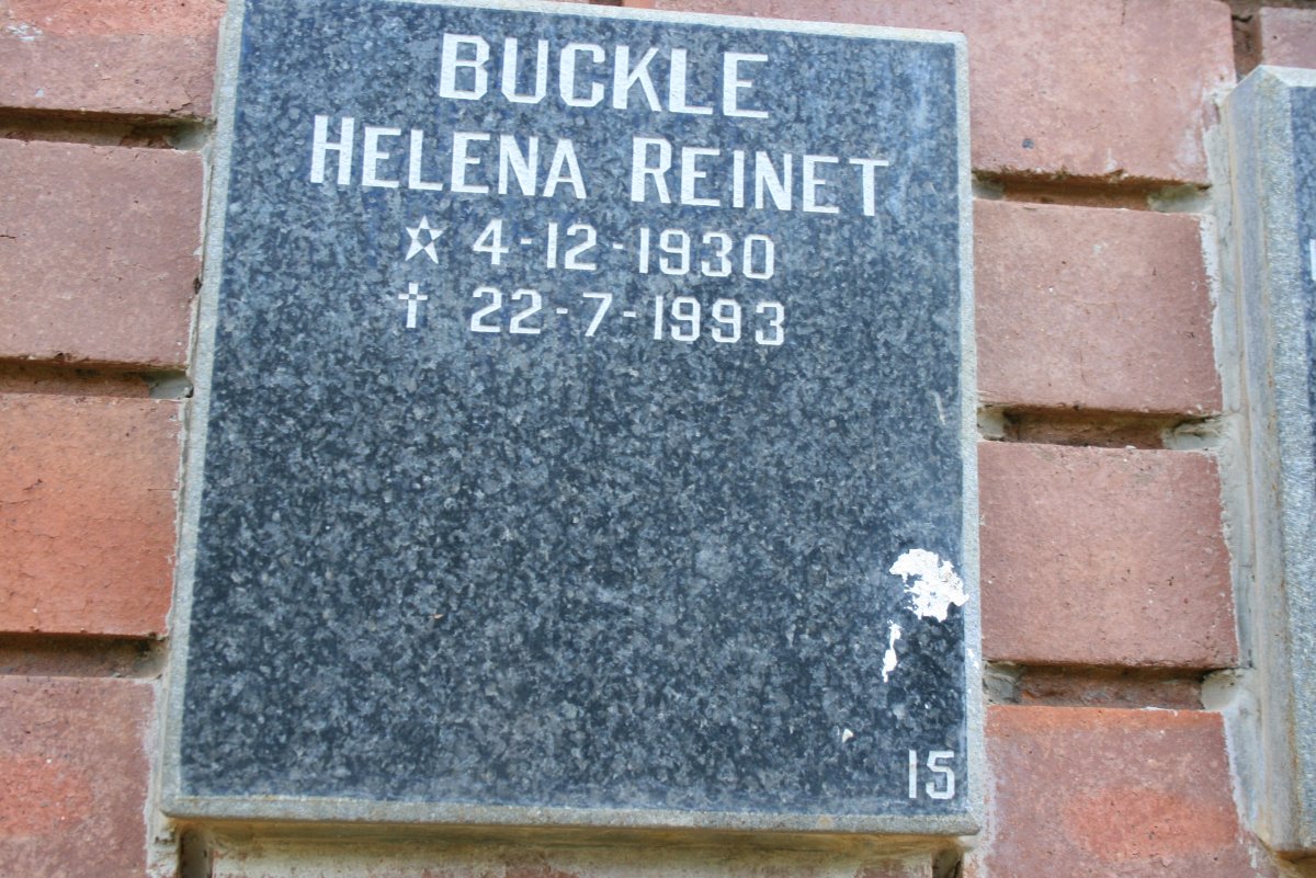 BUCKLE Helena Reinet 1930-1993