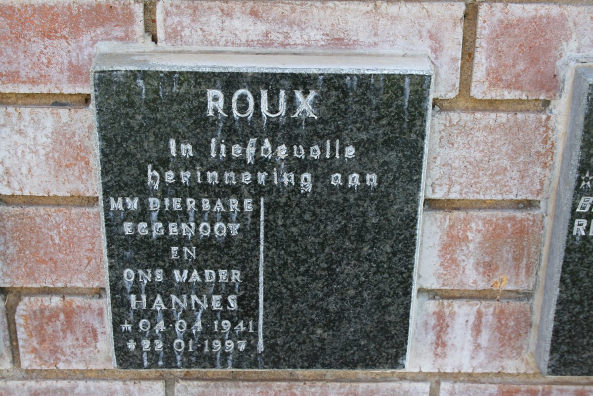 ROUX Hannes 1941-1997